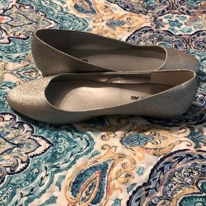 Sparkly silver flats